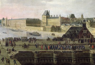 Vue du Pont-Neuf et de la Seine en aval, (détail) - Flemish School